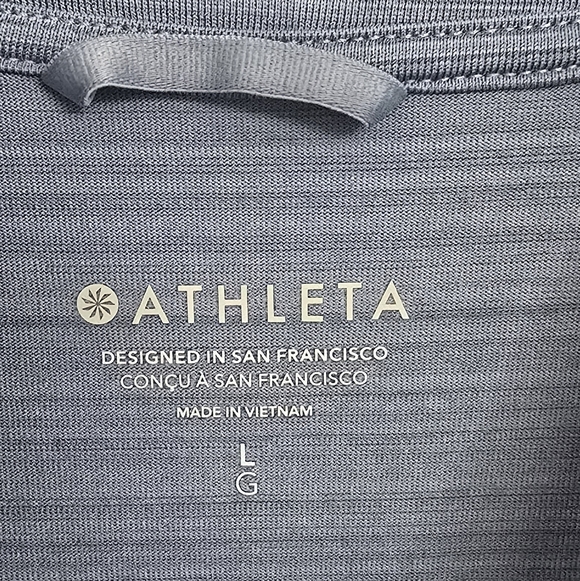 ATHLETA Pacifica Illume UPF Blue Brushed Stripe Athletic Run Jacket! L NEW - Picture 5 of 6